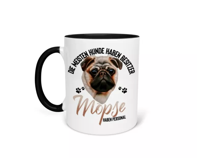 Kaffeetasse Tasse Becher Mops Pug Hund Dog Hundebesitzer Geschenk Lustig