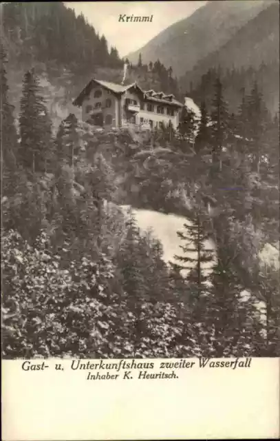 alte Postkarte ~1920 Krimml Wasserfall Waterfall Österreich Gasthaus Hotel AK