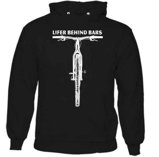 Lifer Behind Bars Mens Funny Cycling Hoodie Cyclist Road Bike Road MTB BMX