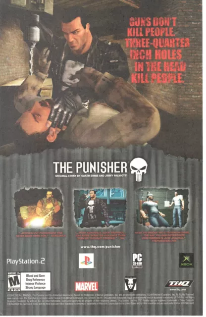 2004 The Punisher PS2 Playstation 2 PS2 Xbox PC Vintage Print Ad/Poster  Game Art