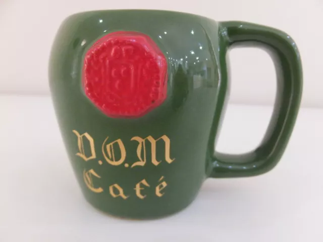 Vintage "SIPA" France Dom Cafe small ceramic cup green and gold with red seal