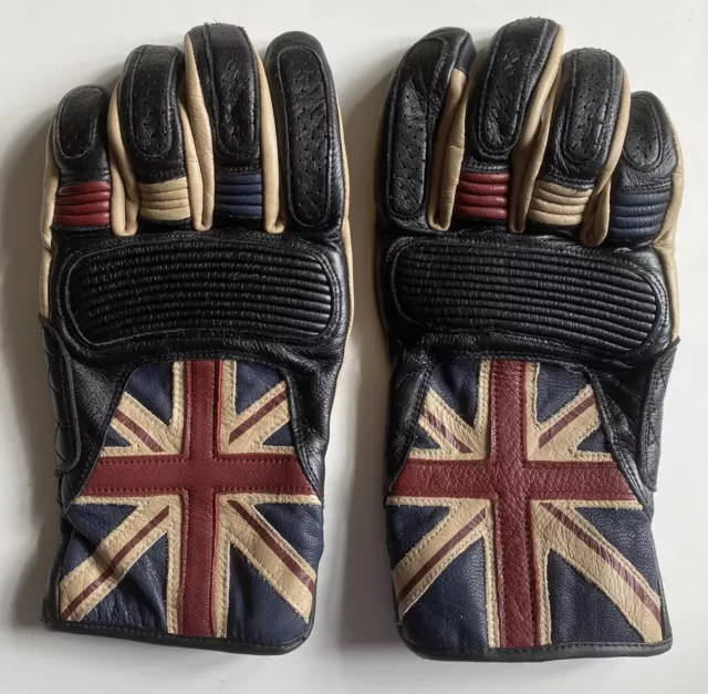 GENUINE Triumph Motorcycles Union Flag XXL Leather Gloves NEW