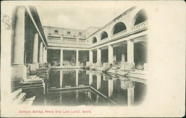 Bath Roman Baths From The Low Level 1903 Postmark