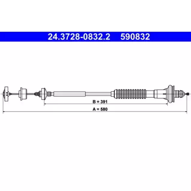 Seilzug Kupplungsbetätigung ATE 24.3728-0832.2 für Peugeot 206 CC