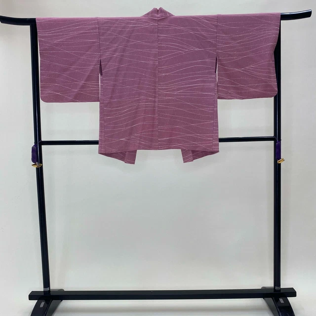 Japanese Kimono Haori／KIMONO jacket／Pure Silk ／Light purple /Vintage/G-114