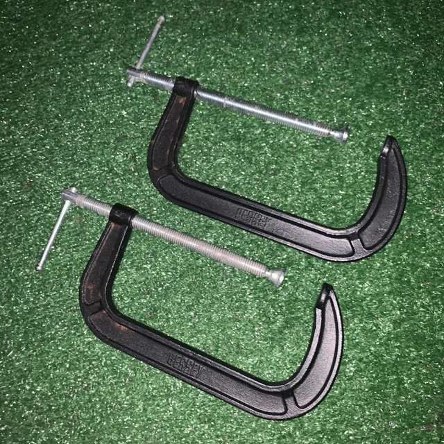 Lot Of 2 Bessey, 8” Steel, Adjustable, C-Clamps Black! VERY GOOD SHAPE!