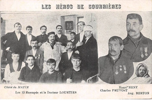 62 - COURRIERES - SAN42546 - Les héros de Courrières - Les 13 rescapés et le