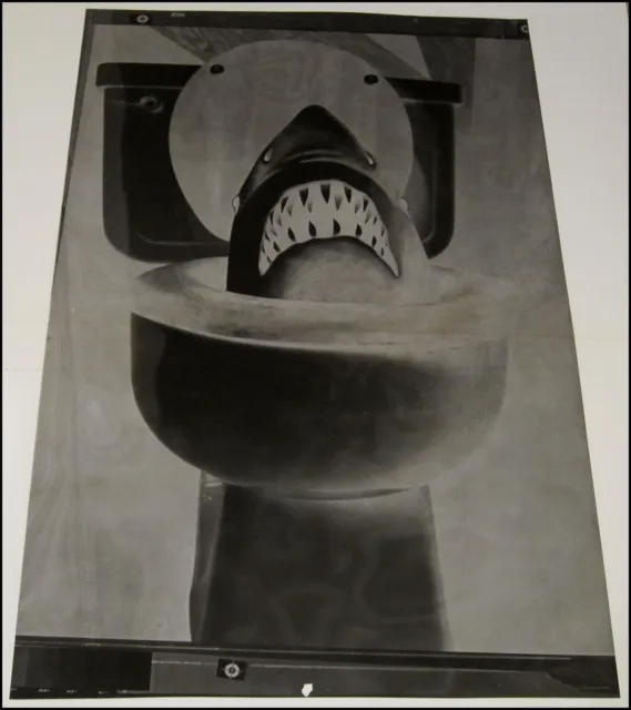 Circa 1972 Celestial Arts Poster "Shark" Original Production Negative Red Plate