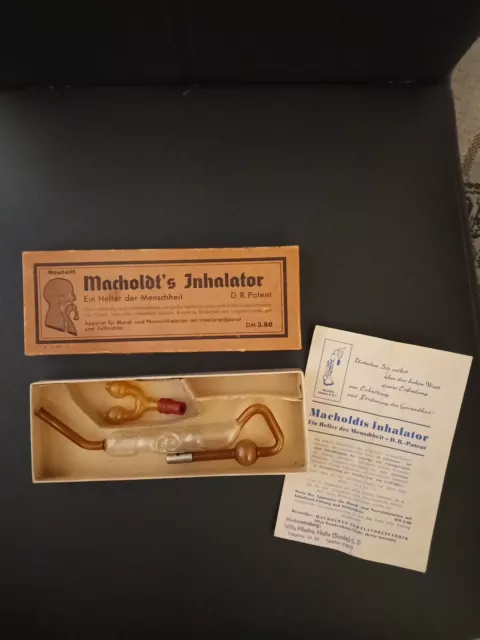 Macholdt‘s Patent-Inhalator — DDR Atmungsgerät  In  OVP mit Gebrauchsanleitung