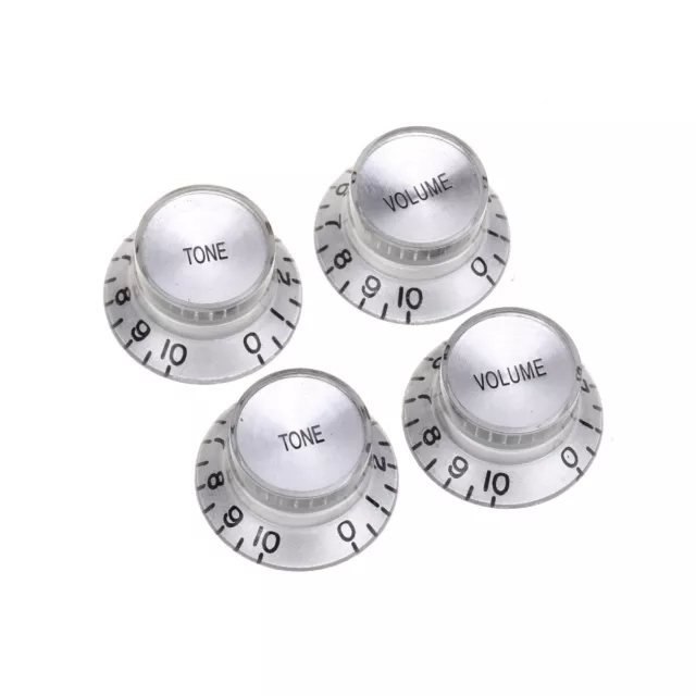 Musiclily Pro Silver Metric Guitar 2 Volume 2 Tone Knob For Epiphone Les Paul SG