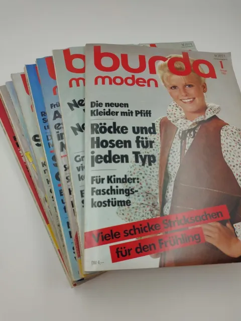 Burda Moden 1982 8 Hefte mit Schnittbögen Sammlung Konvolut 80er Nähen