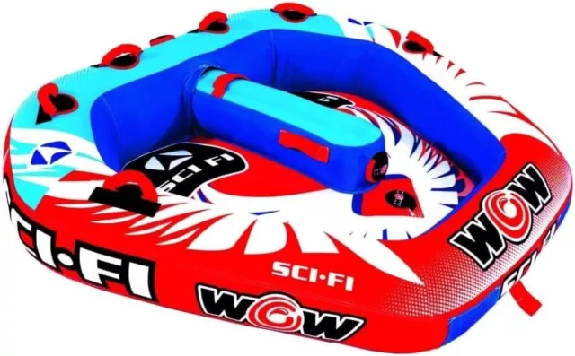 WOW Sci-Fi 2 Person 2P Cockpit Covered Inflatable Towable Tube Secure Seating