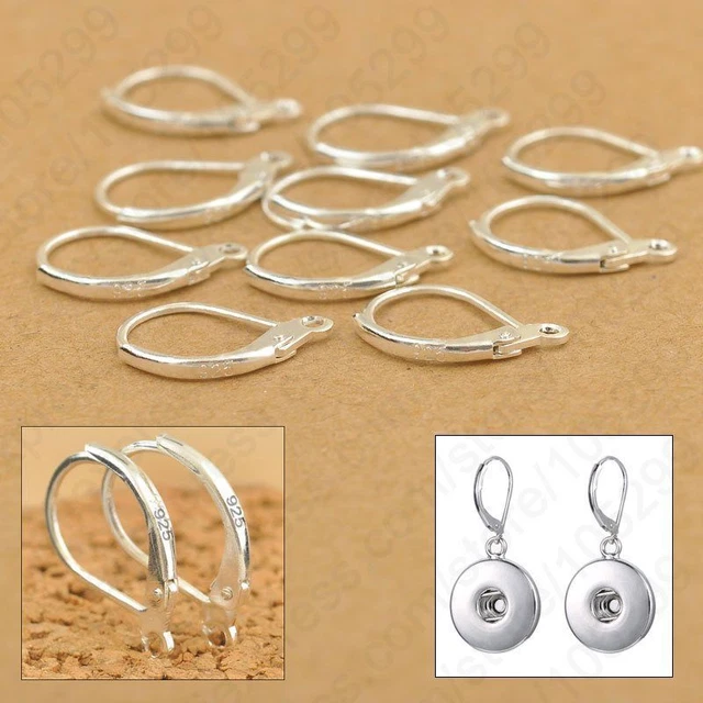 925 Sterling Silver Earring Hooks Findings French Lever Ear Wires Set 1000 Pcs