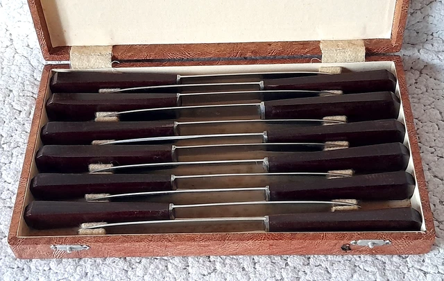 Service De 12 Couteaux Anciens Châtellerault – DOMINE, Inox, Manche Aluminium, Coffret