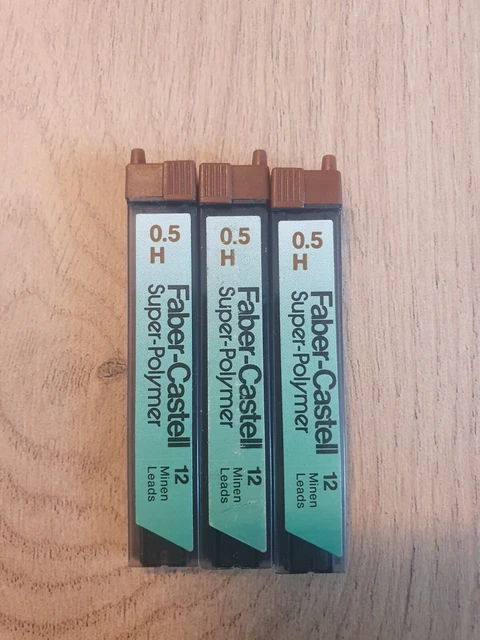 3x Faber-Castell 0,5 H Minen, Bleistiftminen, Super-Polymer