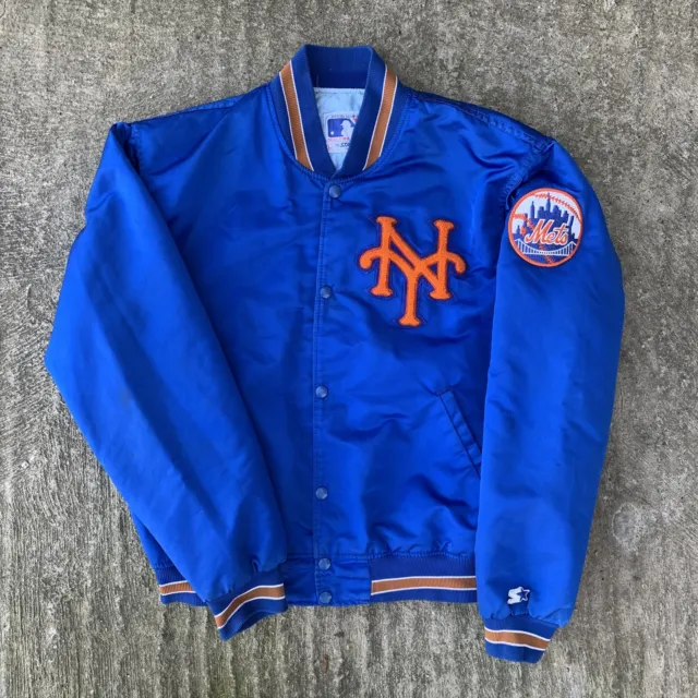 New York Mets Vintage Starter Jacket, Kanye, Satin Bomber,  Made In USA , Size L