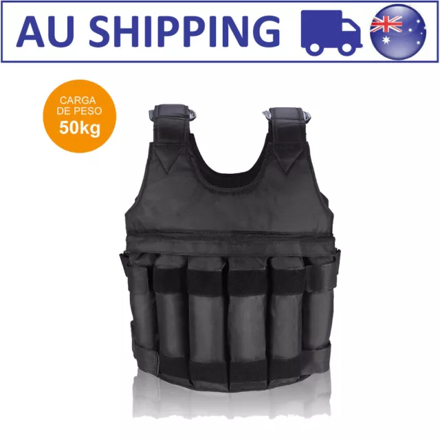 50kg Weighted Vest Adjustable Loading Weight Jacket Exercise Training Fitness#