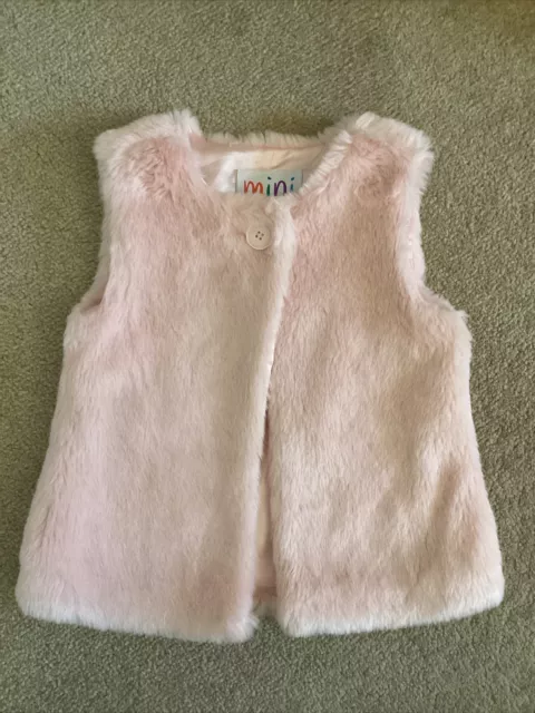 Girls Mini Club Pink Faux Fur Gilet, Age 4-5 Years, Good Condition