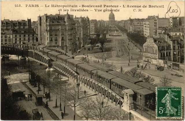 CPA PARIS 15e - Le Métropolitain, Boulevard Pasteur (82065)
