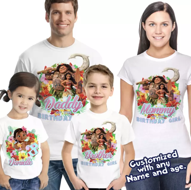 Moana Birthday Shirt, Moana Custom Name and Age Birthday Shirt, Moana Maui Party 3