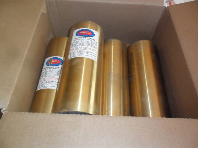 Scrap Metal Lot of Four (4) Marine Brass Bearings Total Weight of Brass 14 Lbs.