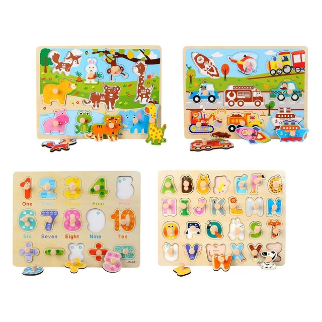 Wooden Jigsaw Puzzle Building Puzzle Matching Game for Toddler New Year Gift