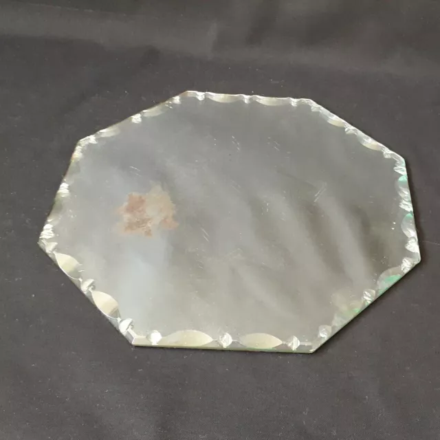 Ancien Plateau Miroir de Table Biseauté