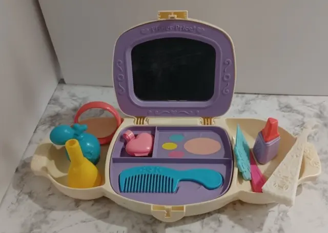 Vintage 1985 Fisher Price Dress Up Vanity Accessories Playset Toy Comb Jewelry