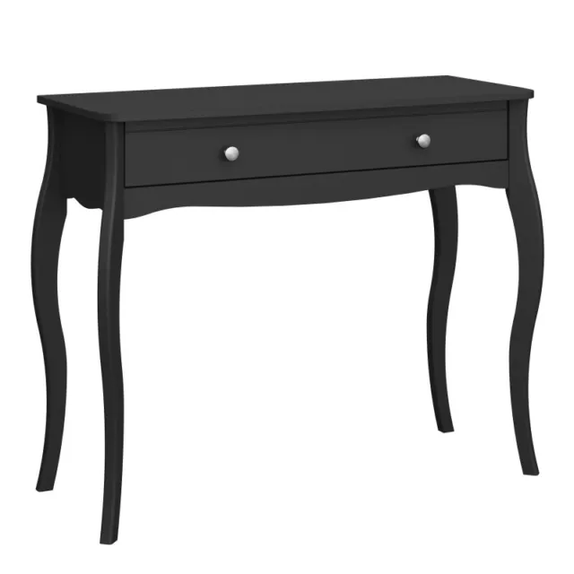 Steens Baroque French Style 1 Drawer Console Hallway Table in Black
