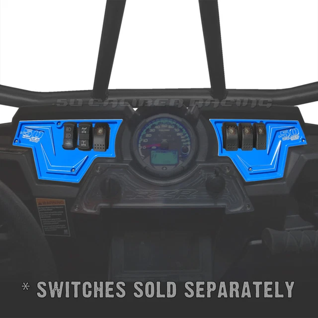 2 Piece 6 Switch Billet Dash Panel Speedometer RZR XP1000 S 900 1000 Voodoo Blue