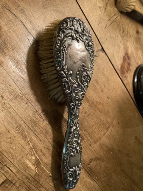 unger brothers sterling silver hair brush with wave design, ocean, Sea waves ?