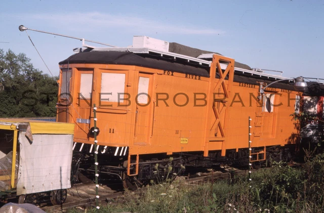 Original RR slide: Fox River (Museum) Trolley Line car #11; 4/1965