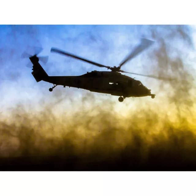 Military USA Navy Helicopter MH-60S Seahawk Photo Canvas Wall Art Print Poster