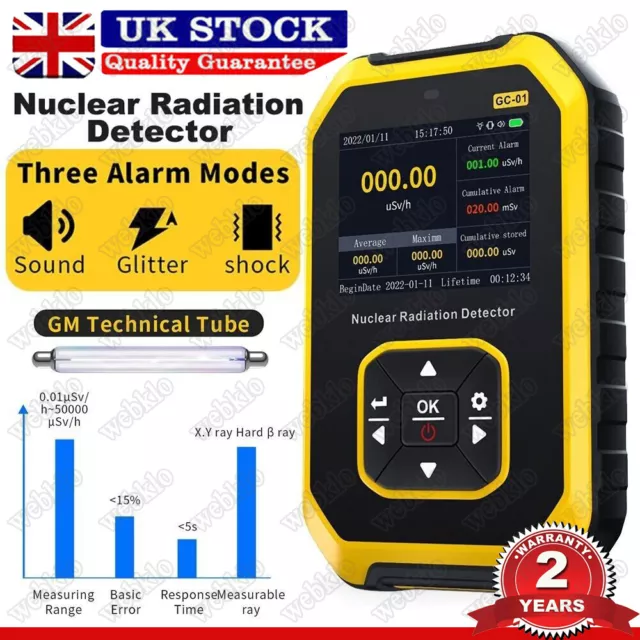 GM Geiger Nuclear Radiation Detector Counter Tube Dosimeter Monitor β γ X-Ray UK