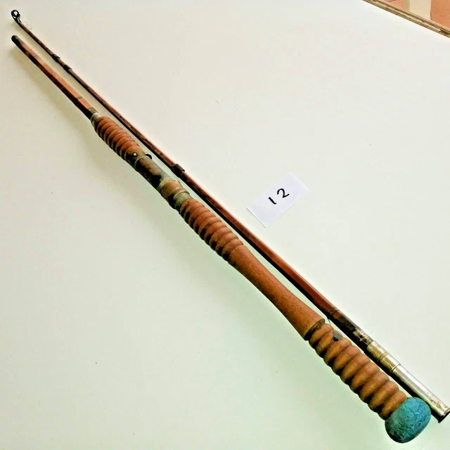 Ancienne Canne à Pêche Saumon En Bambou Refendu - Origine Japan