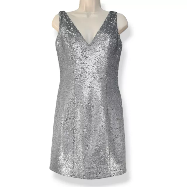 Allure Bridals Bridesmaid Dress Style 1470 Size 8 Charcoal Sequin Mini Dress