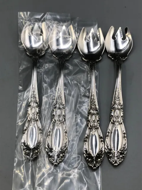 King Richard by Towle Sterling Silver set of 4 Ice Cream Spoon/Forks 5.5"