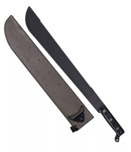 Machete Modello "U.s. Army" Nero Con Fodero In Nylon Roncola Sfalcio E Taglio