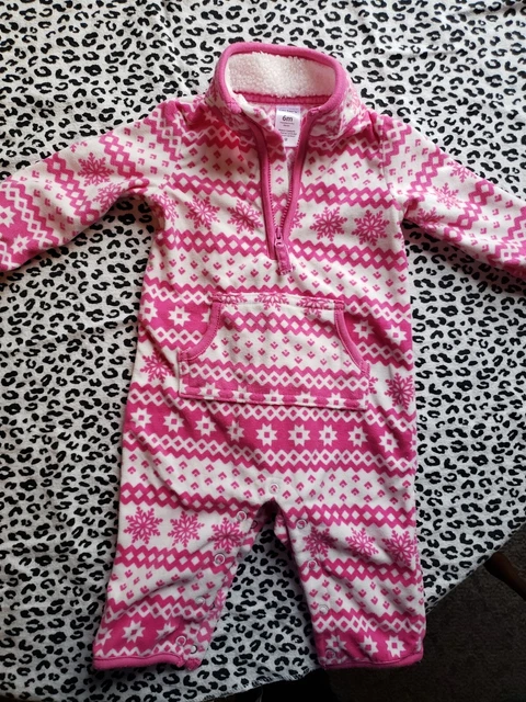 Carter's Baby Girl Nordic Fleece pink Jumpsuit Coverall Outfit 6 month winter