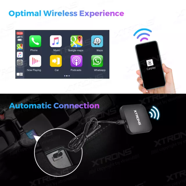Oxlaw Wireless CarPlay Adapter for iPhone, Wireless CarPlay Dongle Convert  Factory Wired CarPlay to Wireless CarPlay, Compatible for