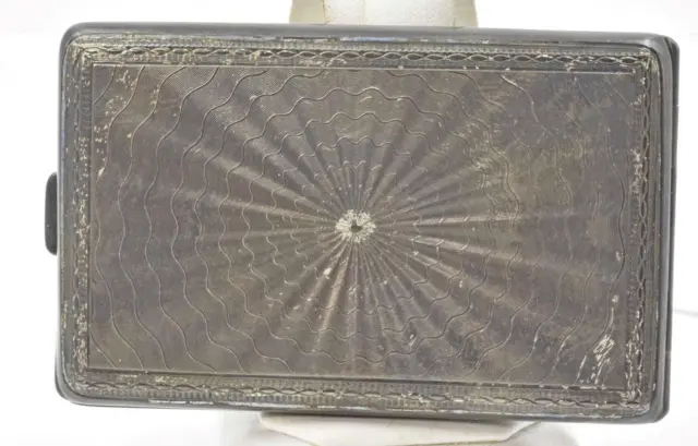 Antique European Hallmarked Sterling Silver hologram engraved Cigarette case