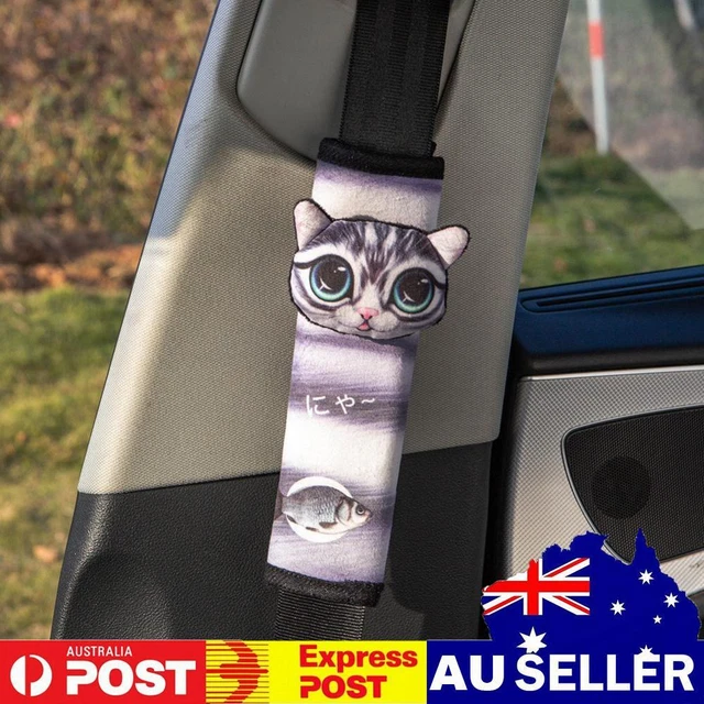 Cartoon Animal Car Seat Belt Cover Seatbelt Shoulder Pad (Cat w/ Big Eyes)
