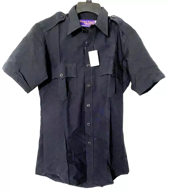 Horace Small HS1250 Navy First Responder Police Security SS Uniform Shirt - 14.5
