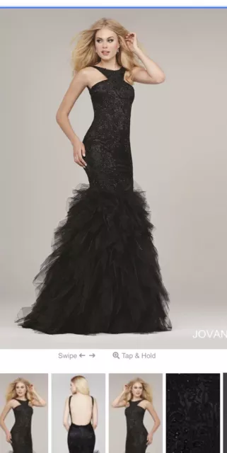 JOVANI BLACK MERMAID PROM/PAGEANT/FORMAL DRESS/Wedding GOWN  SIZE 6 MSRP $750