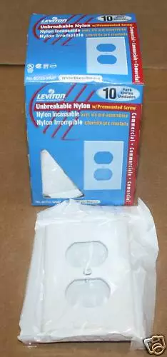 Leviton Unbreakable Commercial Plug Cover  10pk White or Ivory