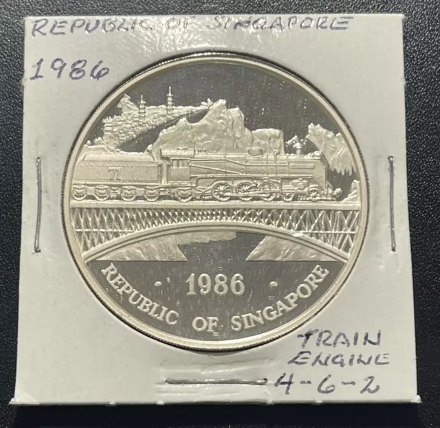 Singapore 1986 One Ounce Silver Medal: Train