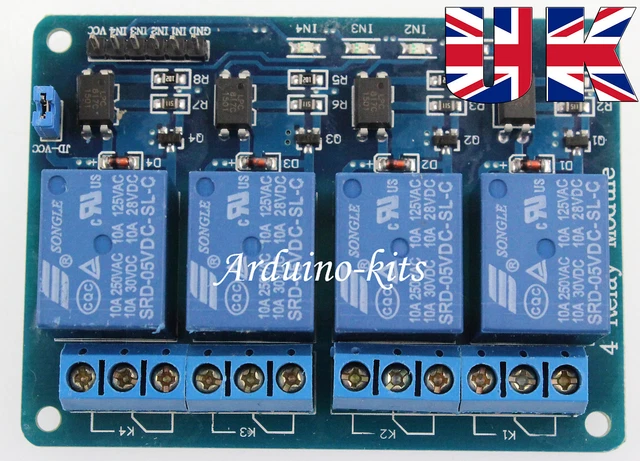 4 CHANNEL RELAY modules relay control panel Arduino/PLC relay 5V four ...