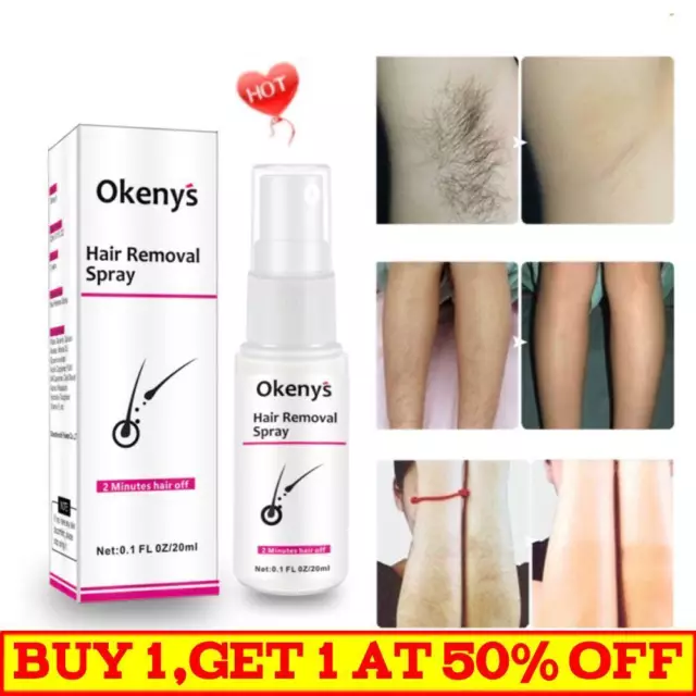 Permanent Hair Removal Spray Stop Hair Growth Painless Natural For Men and Women