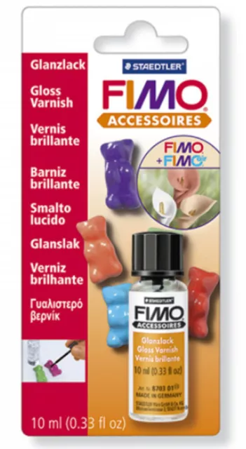 Staedtler Fimo 10ml Gloss Varnish and Brush Craft Polymer Clay Accessory Tumdee