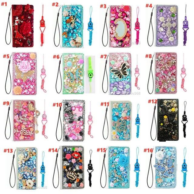 For iPhone 12 Pro Max Case Luxury Sparkly Women Bling Wallet Leather Soft Cover